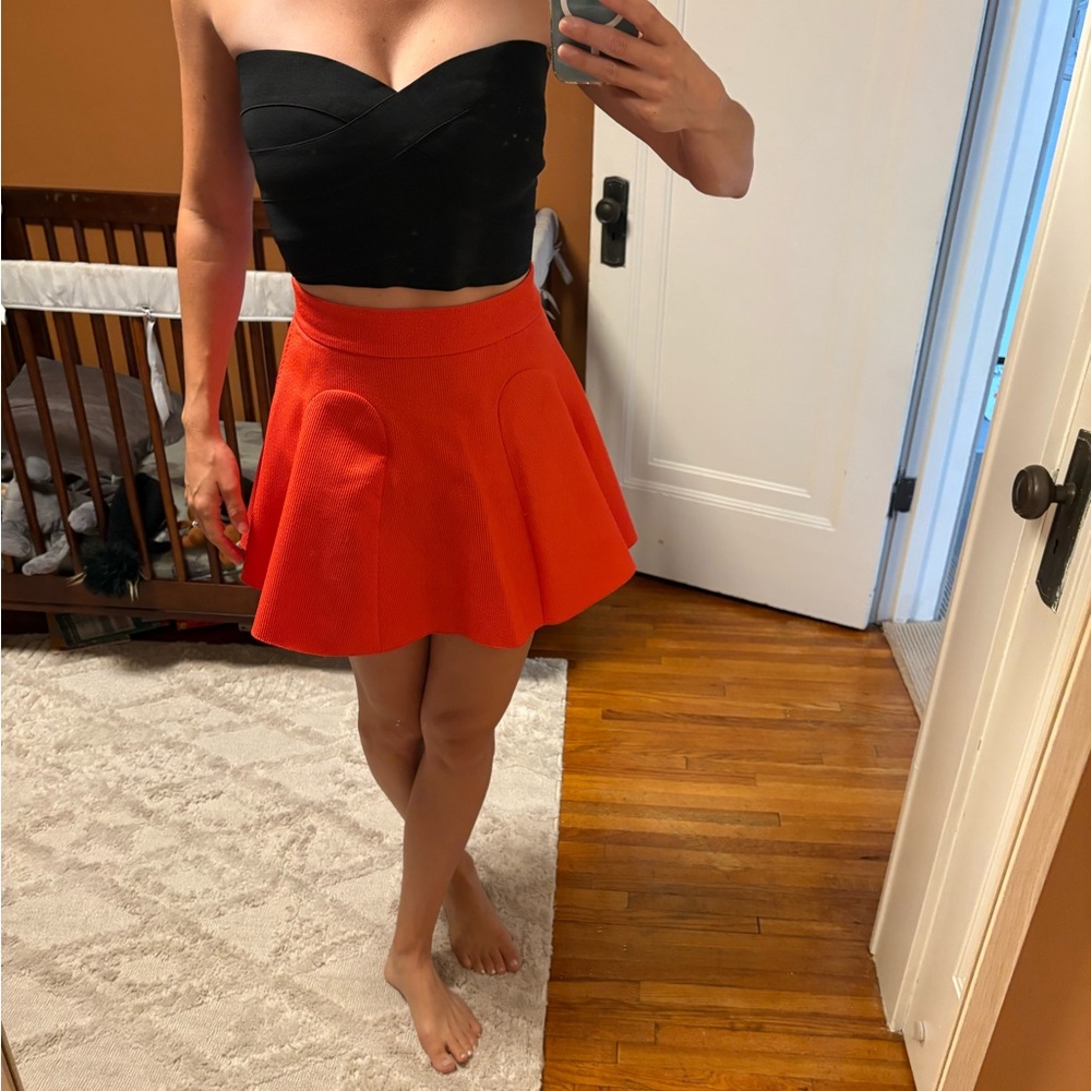 H&M Bright Orange Skater Skirt